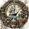 Zoll Segelboot Metall Wandkunst D Nautische Dekoration für Zuhause Büro Wohnzimmer Bar Café Rostfrei Innen Außen