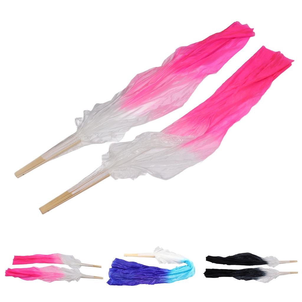1 Pair Long Dance Fan Soft Beautiful Classical Dancing Fan for Belly Dance Performance Learning 1.5m