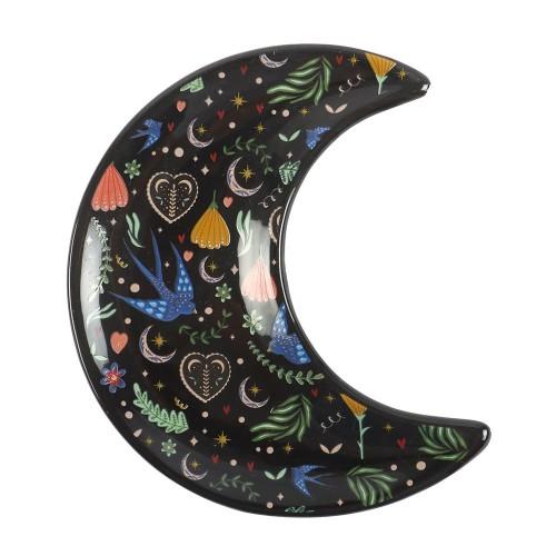 Something Different Midnight Bloom Crescent Moon Trinket Dish