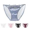 Underwear Briefs Back See Through Breathable Flower
