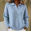 New Autumn and Winter Loose and Lazy Style Soft and Waxy Women's Lapel POLO Shirt Long-sleeved Button Sweater