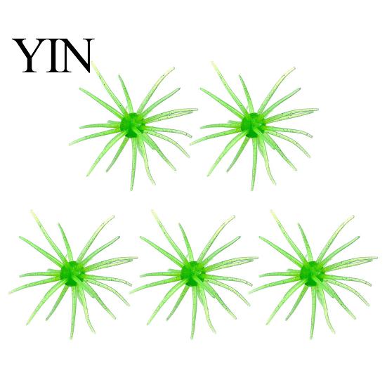 Freshwater Fish Lures 5Pcs Bionic Sea Urchin Lure, 4cm/0.5g, 7cm/1.6g, 9cm/2.8g, 11cm/8.7g Floating Soft Baits Set Artificial Bait, Fuzzy Lure