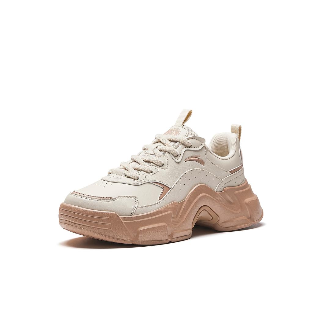 Anta Rabbit Shoes Abrasion Resistant Slip Resistant Casual Shoes Women's White Brown 922618851-4