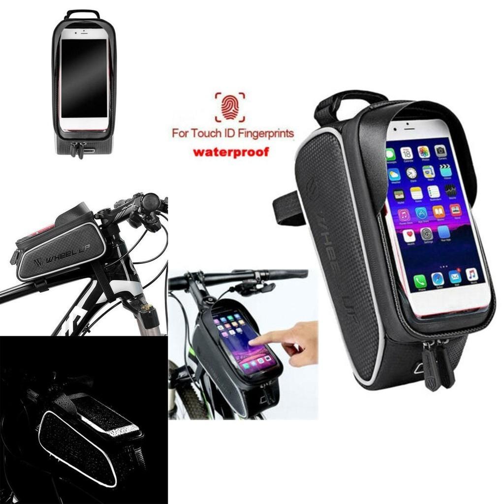 Polyester Bicycle Front Tube Pouch Bag With Transparent Tpu Screen**
