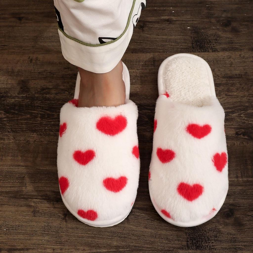 Direct Supply of Love Cotton Slippers Soft, Comfortable, Refreshing and Cute Warm Slippers Baotou Cotton Slippers