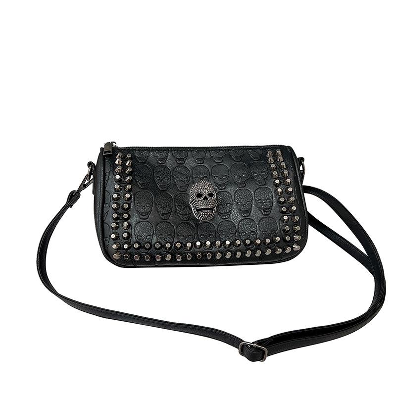 New Casual Women's Bag with Retro Style Skull Single Shoulder Diagonal Cross Bag for Women