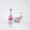 Bellitia Jewelry Engagement Royal Pink Zirconia Dangle Sterling Silver Gift for Women Earrings, Earrings, 925,