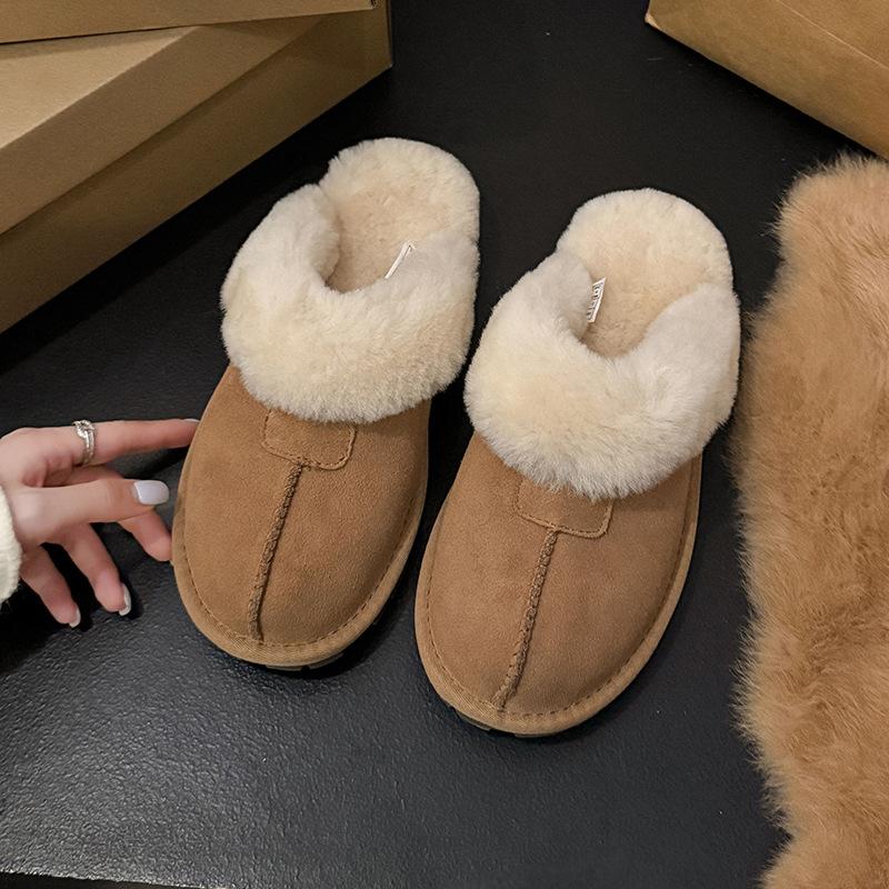 

Осень и зима 2025 года Хэнань Санпо звезда тапочки из овечьей шерсти с мехом 40 малиновый