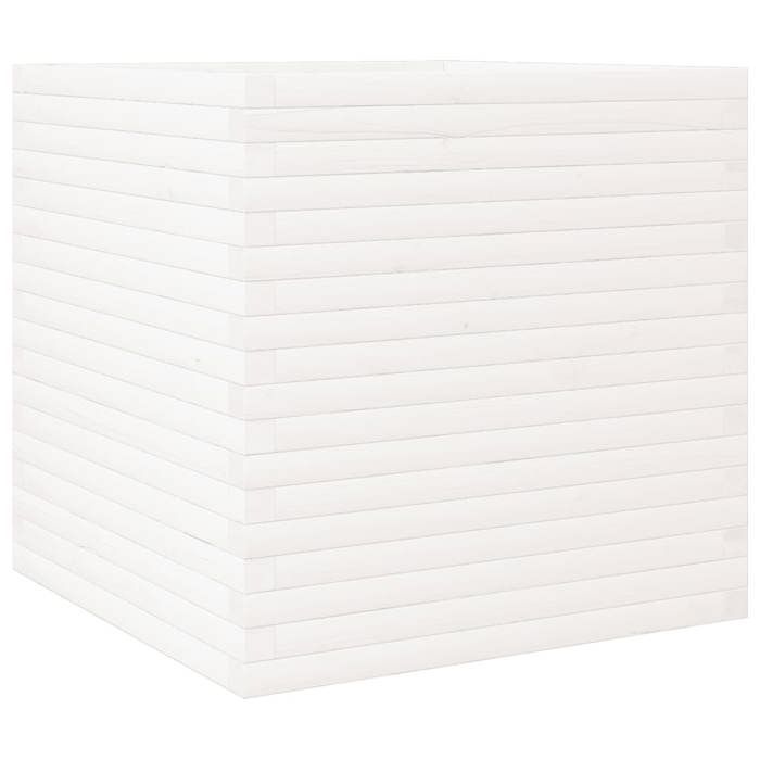 VidaXL Planter White 70x70x68.5 Cm Solid Pine Wood, Outdoor Planter, Flower Box, Tomato Planter, Planter of 3282475