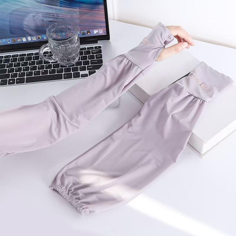 

Loose Sleeve Ice Silk Breathable Hand Sleeve Sunscreen Anti-Ultraviolet Cycling Driving Men And Women Same Style Hand Sleeve сірий колір