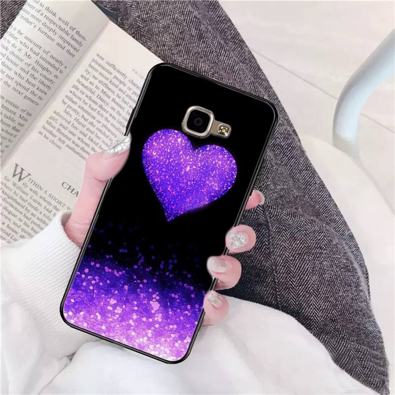 FHNBLJ Love Purple Glitter Newly Arrived Black Cell Phone Case for Samsung A10 20s 71 51 10 S 20 30 40 50 70 A30s Cover