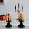 Halloween LED Pumpkin Candle Holder Lamp Witch Festival Night Light Decoration