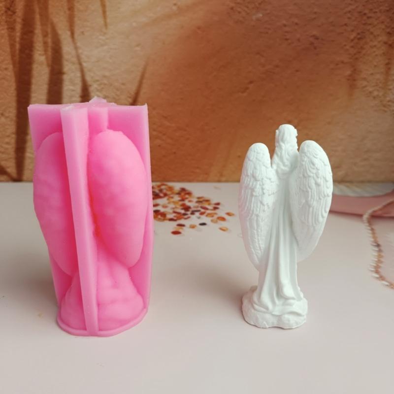 3D Winged Girl Silicone Molds Epoxy Resin Molds for Candle Soap Making Fondant Silicone Mould for Candy Chocolate Baking