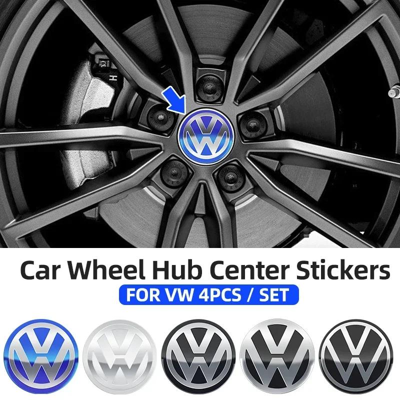 4 Stück 56mm 60mm 65mm 70mm 75mm Auto Radnabenkappe Abzeichen Emblem Aufkleber Für Volkswagen GOLF Polo Tiguan TOURAN CADDY PASSAT