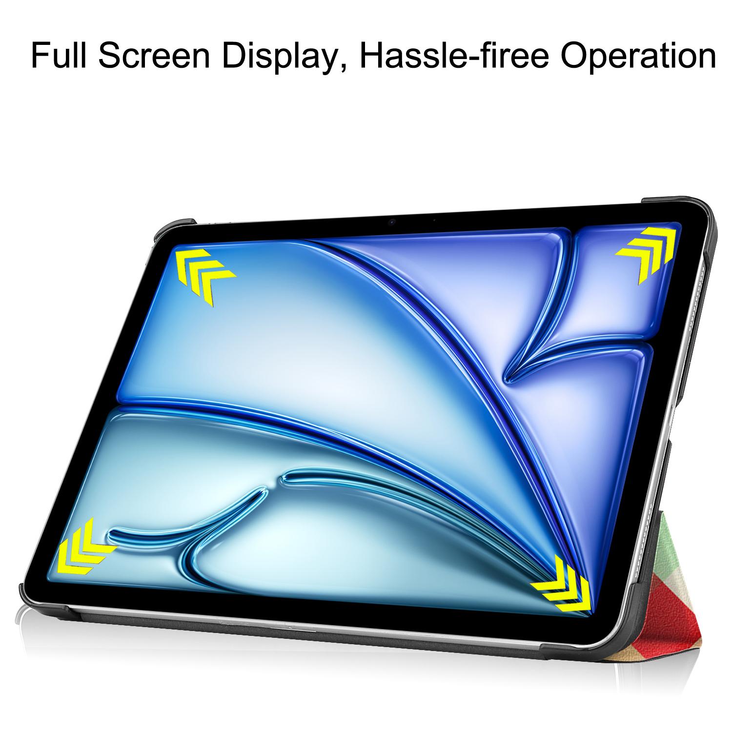 

For iPad Air 11 (2025)/(2024) Case Trifold Stand Pattern Auto Wake/Sleep Tablet Cover Butterflies