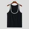 Pánská sportovní vesta Hluboký límec ve tvaru U Široké popruhy Tílka bez rukávů Patchwork Barva Volný střih Ležérní Všestranná vesta