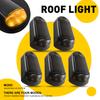 5PCS Universal Solar Powered Cab Flashing Light Roof Cab Amber Marker Lights
