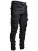 Jeans Slim Elasticizzati da Uomo Autunnali Pantaloni a Matita con Tasche Laterali per Adolescenti