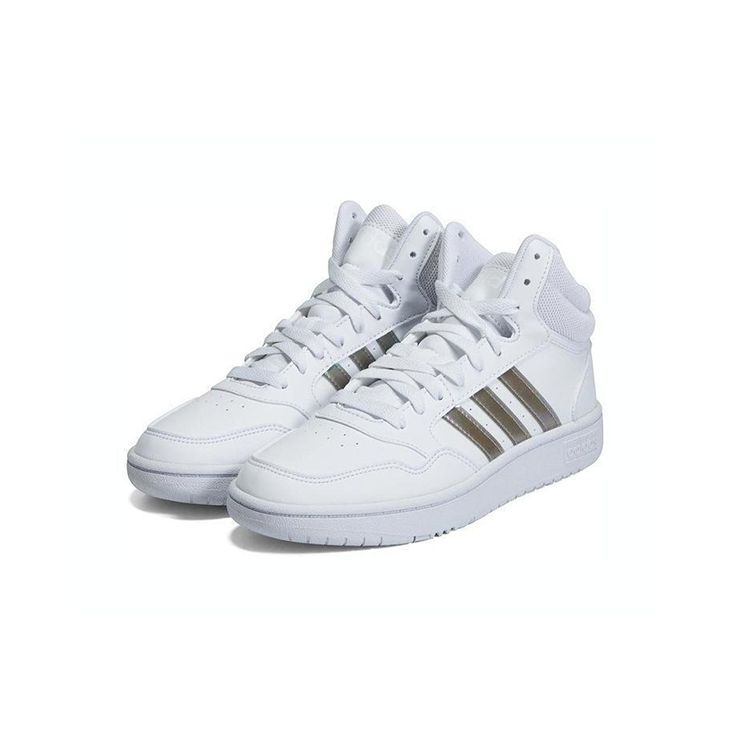 Adidas Neo Hoops Mid 3.0 Comfortable Sports Slip-Resistant Shock-Absorbing Durable Mid-Top Kids Skate Shoes Kids Sneakers White HP2662