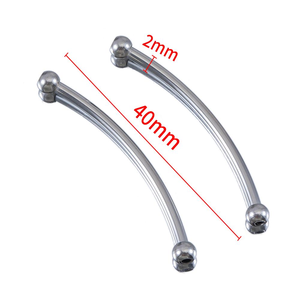 5pcs Stainless Steel 30 35 40mm Perforated Bend Tube Beads DIY Jewelry Connector Beads Craft Bracelet Necklace Finding Wholesale