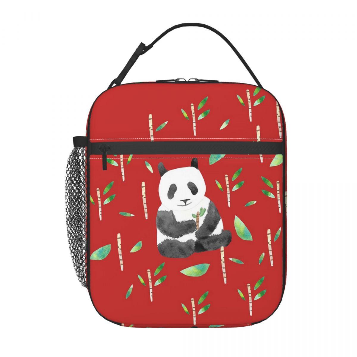 

Cute Panda Eating Bamboo Leaves Pattern Insulated Lunch Bag for Women Kids Leakproof Food Boxes Thermal Lunch Box Tote One Size