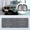 Glossy Black Front Bumper Dual Slat Front Kidney Grill Grille For-BMW X1 Series E84 Sdrive Xdrive 2009-2015