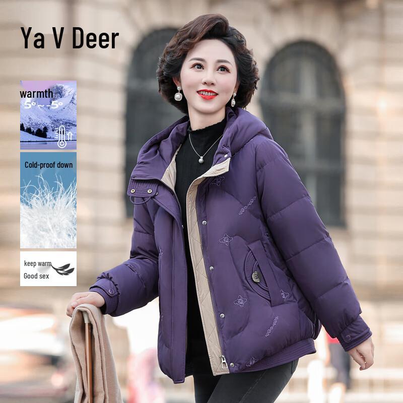 

Женская короткая куртка Yalu с капюшоном на утином пуху XL