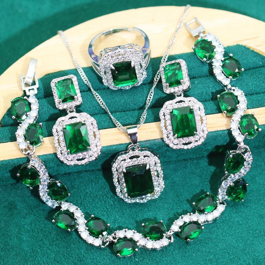 

2024 New Set with Zircon Necklace and Earrings