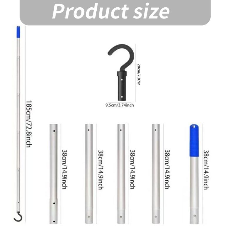 Multipurpose Pool Maintenance Hook Professional Grades Pool Vacuum Cleaner Retrieval Hook Adjustable Pool Poles