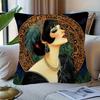Luxury Art Deco Bohemian Throw Pillow Cushion Cover Case 40x40cm Chic Woman Portrait Decorative Home Decor Canvas Print