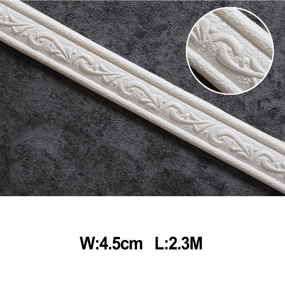 

Настенная наклейка Настенный бордюр Водонепроницаемая 2,3 м*4 см 3D Искусство белый