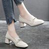 New Xiaoxiangfeng Soft Leather Single Shoes Autumn Thick Heels High Heels Leather Shoes