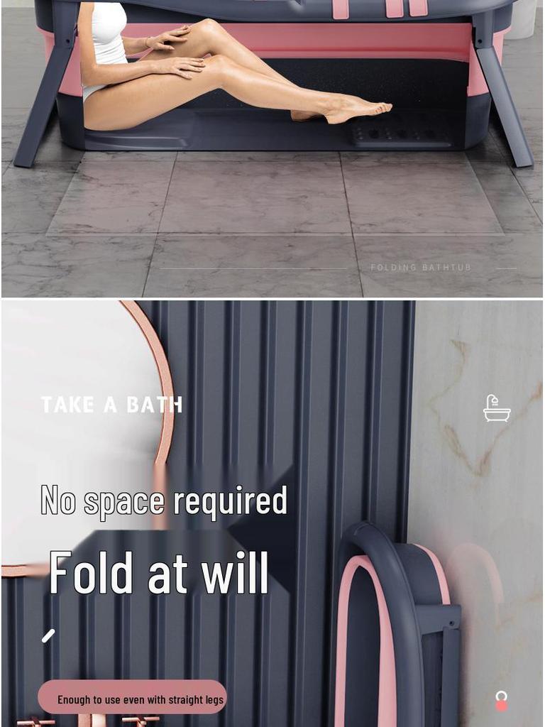 Large Adult Folding Bathtub: Full-Body Steaming, Thickened, Sit and Lie for Home Use