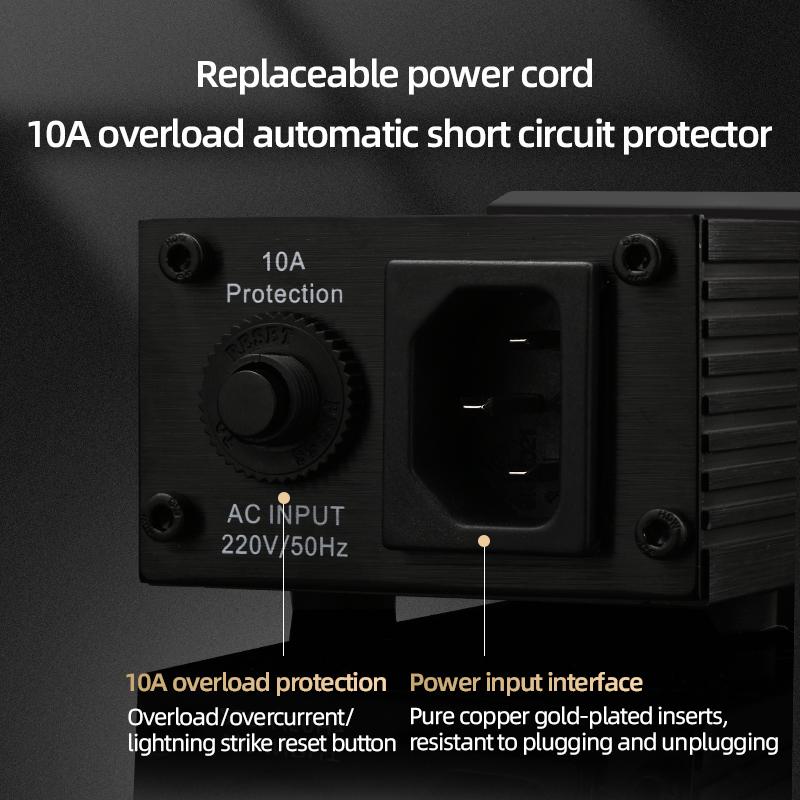 ATAUDIO Hi-end HiFi Audio Power Filter Aluminum Alloy Noise Reduction US Plug / Universal AC Power Socket Audio Purifier Outlet