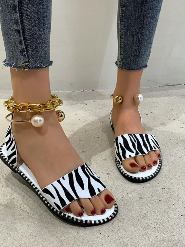Fashion New Summer Women Beaded Pearly Sandals Slippers Shoes Ladies Flats Sandals Flip Flop Casual Flat Slingback Sandals Shoes 2025