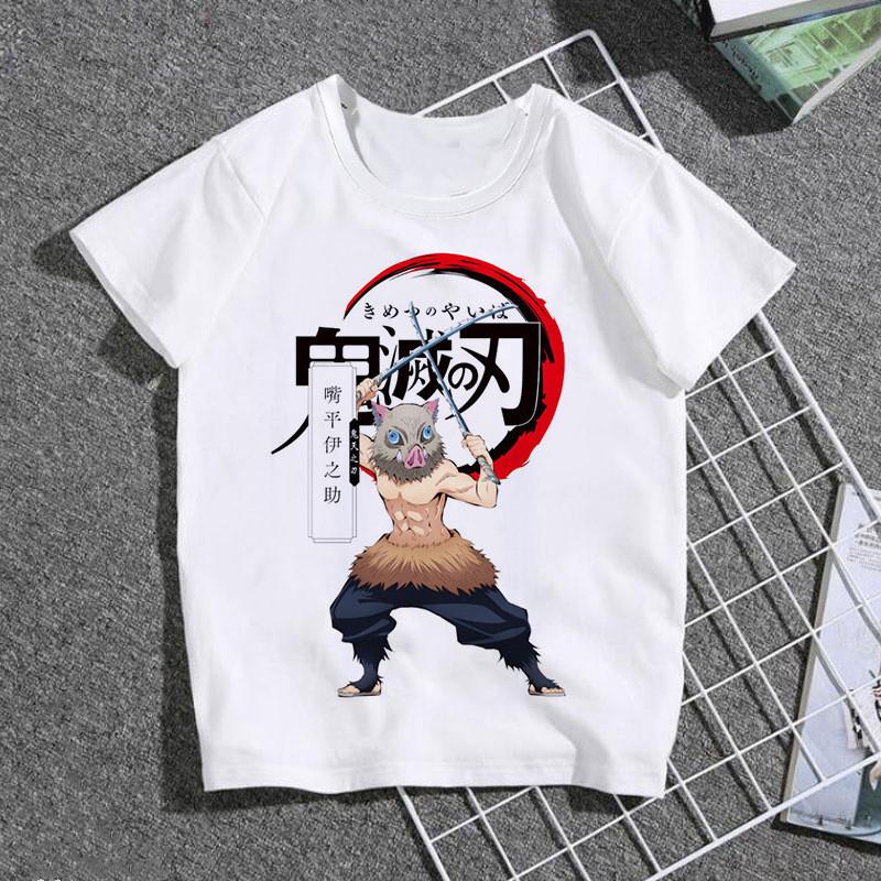 Fashion Cartoon Demon Slayer Anime Kimetsu No Yaiba Print Kids T-Shirt Summer Tees Loose Short Sleeve Women Tops Female Clothes