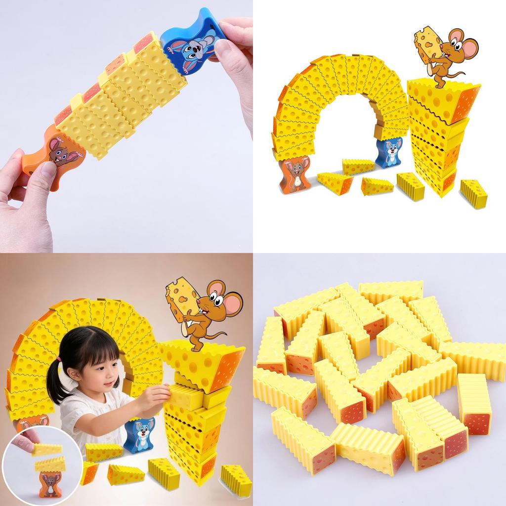 Mouse Cheese Stack Tower Stacking Toy For Kids With Visual And Handeye Coordination Development