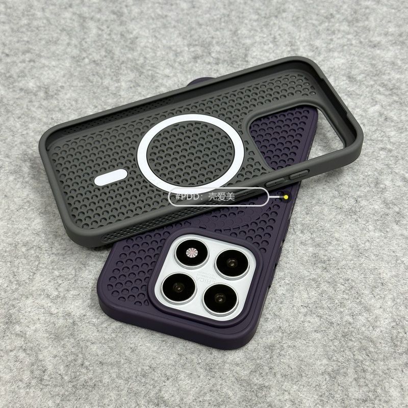 For Xiaomi 17 13 Mi 15 14 Pro Case Magnetic Honeycomb Hole Heat Dissipation PC Skin Feel Cover Fingerprint-Resistant Bumper