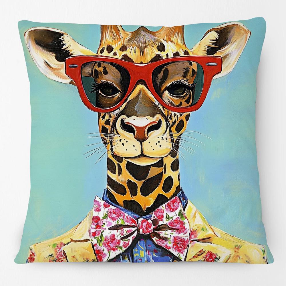 Hipster Fashion Animals Tiger Giraffe Highland Cow Cat Leopard Poster Print Decorative Cushion Cover Pillow Case