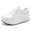 Women's Sneakers Height Increase White Leather Platform Casual Simple Thick Sole Elevator Shake Shoes