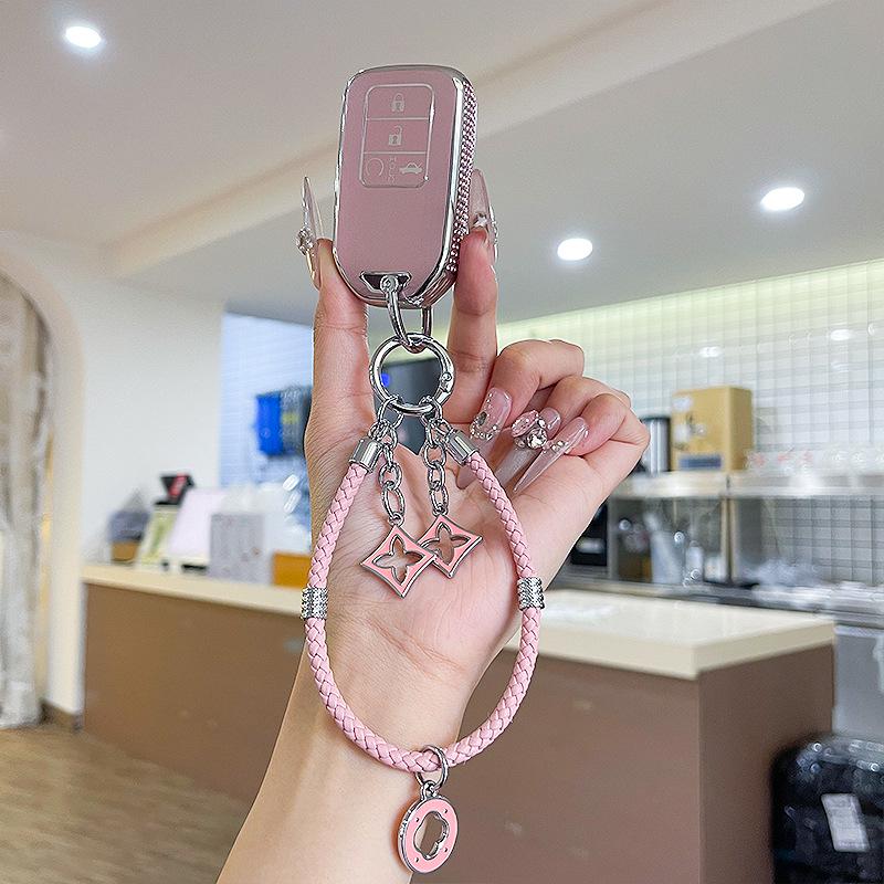 Premium Women's Car Key Case for Honda Accord, Civic, CR-V, Fit, Odyssey, Vezel, Lingpai, and XR-V