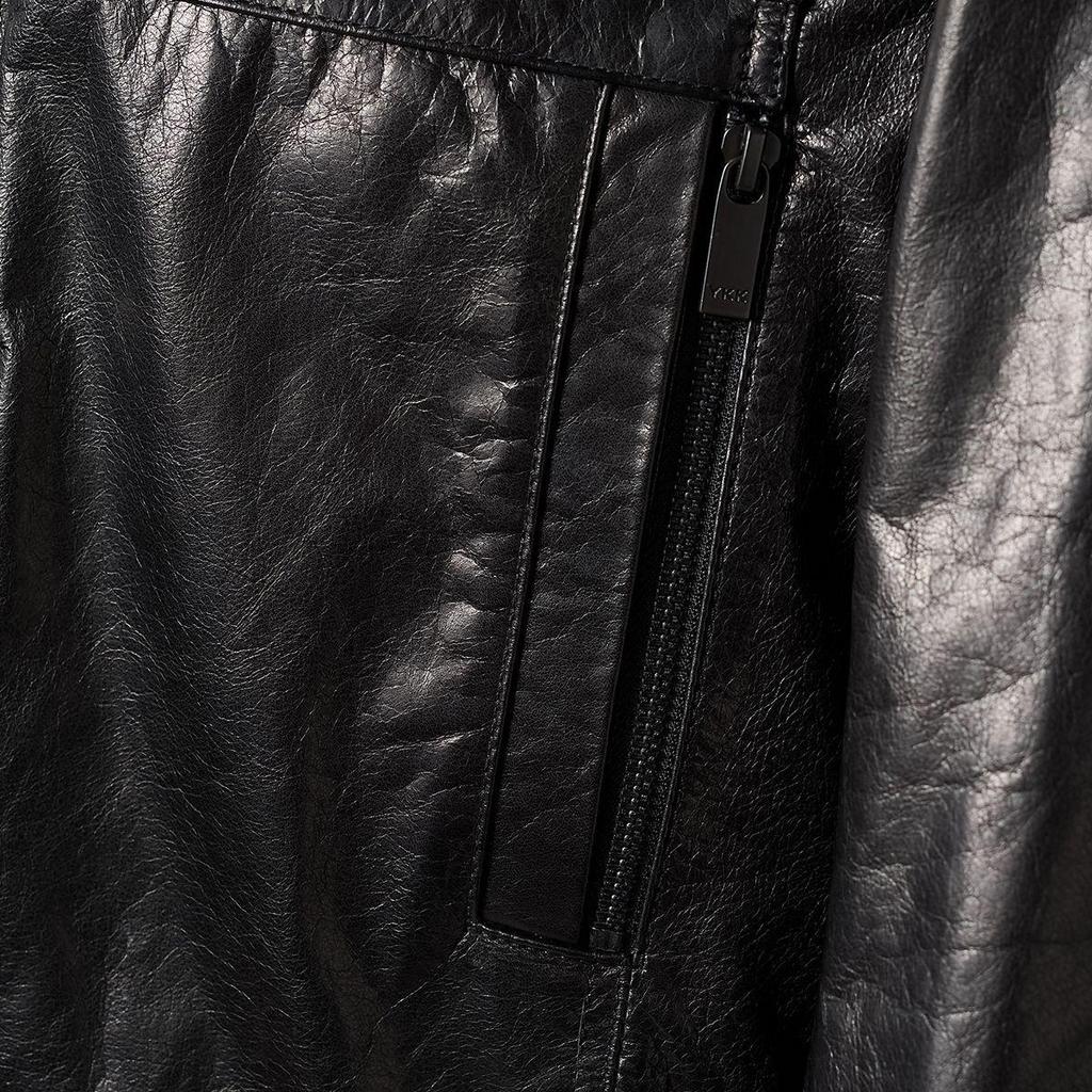 2025 Autumn Genuine Leather Men's Cowhide Waxed Jacket Business Outerwear