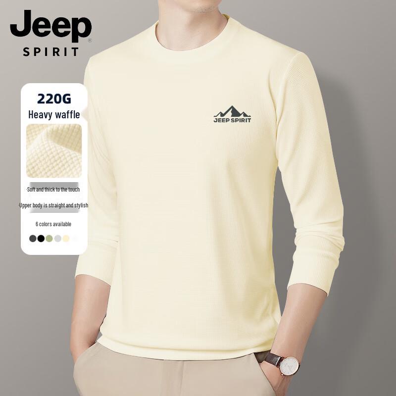 JEEP SPIRIT Men s Heavyweight Waffle Knit Long Sleeve T-Shirt XL