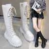 Long boots for women's autumn new straps, thin boots, thick soles but knee Martin boots for women