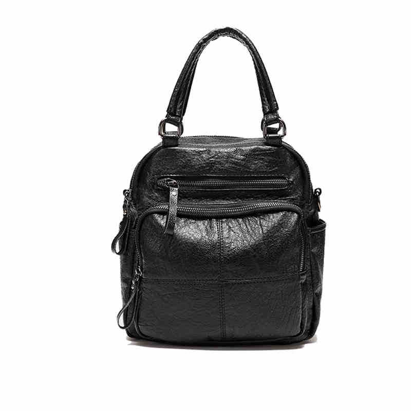3in1 Retro Genuine Leather Women Backpacks Soft Cowhide Small Backpack Natural Leather Shoulder Crossbody Bag Commuting Daypack