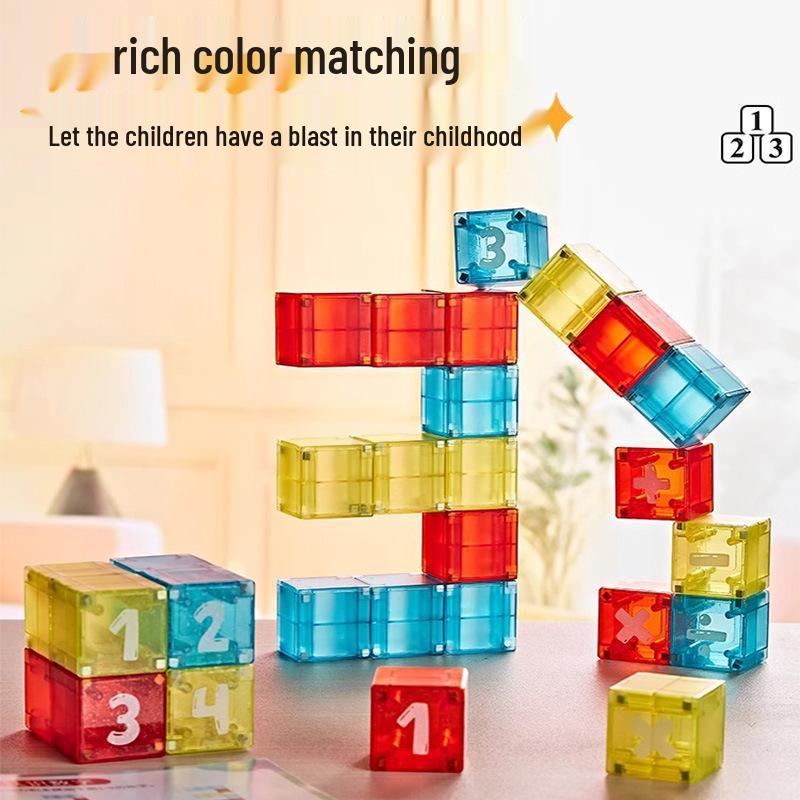 DiGe Magnetic Cube Blocks: 3CM Strong Magnets for Kids, 30-Piece Set for Math and Early Education Geometric Number Sense Teaching Aids.