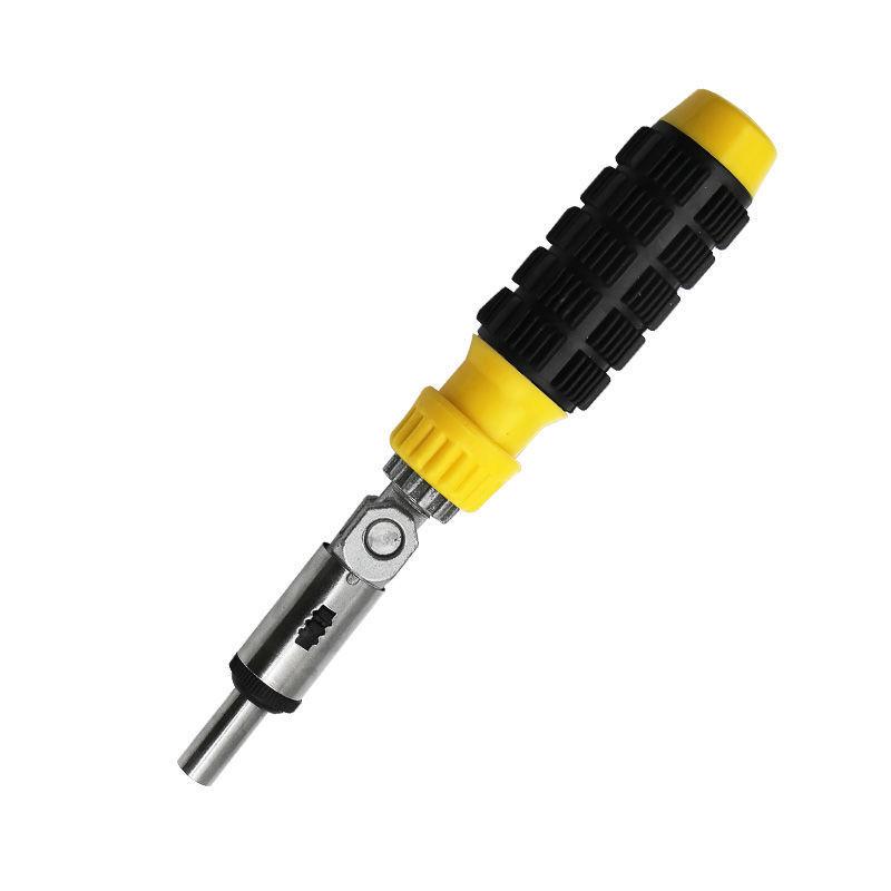 Adjustable 0-180° Ratchet Screwdriver with Hex Socket and Bi-Directional Turn