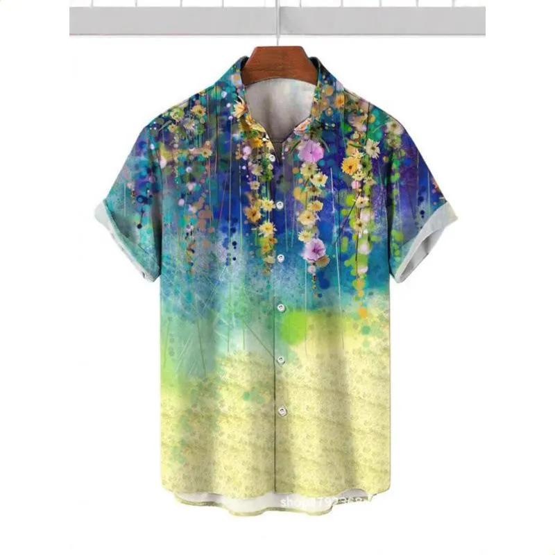 Summer Fashion Short-sleeve Shirt Casual Beach Party Men's