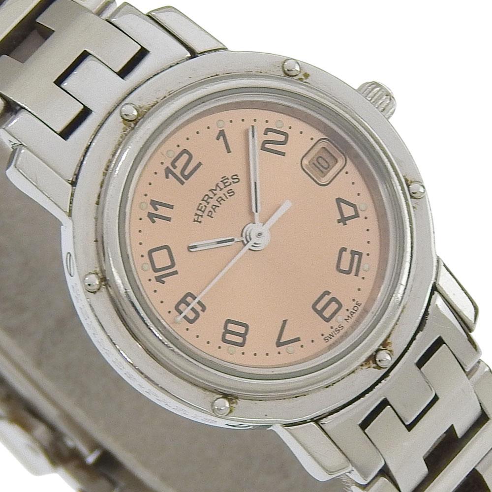 HERMES Clipper Watches CL4.210 BrownDial Stainless Steel Quartz Analog display Women Used