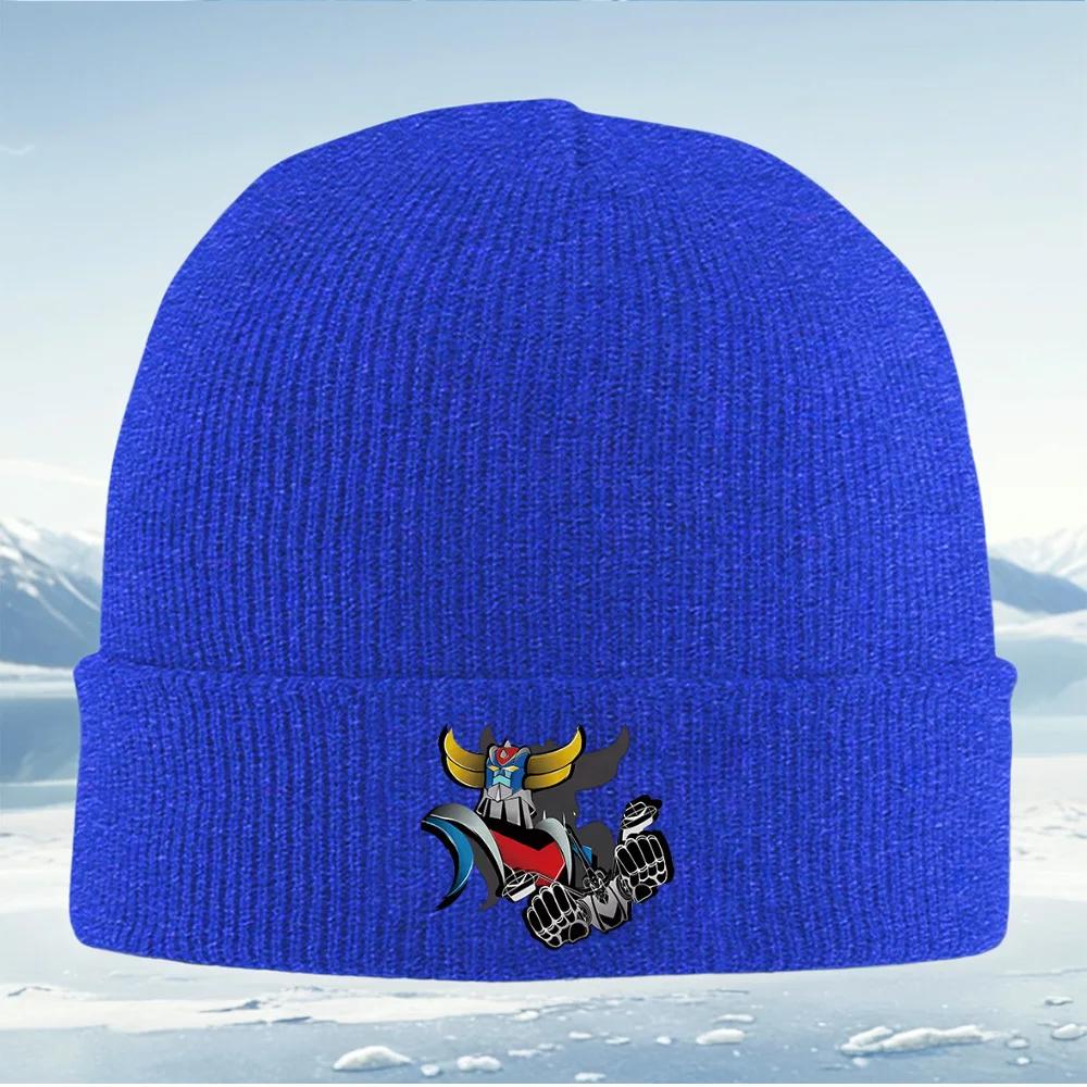 Robot arms fists head shield gold Unisex Women Unisex Knitted Hat Beanie Pullover Cap Winter Thermal Warm Christmas Outdoor Cycling